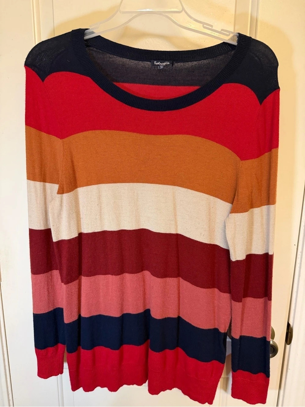 Splendid Striped Crewneck Sweater in Red & Blue
